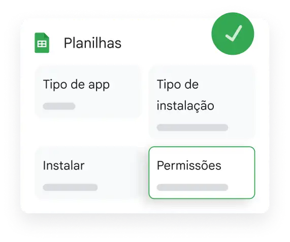 Um pop-up do app Planilhas Google com o gerenciamento de configurações do Google Chrome Enterprise.