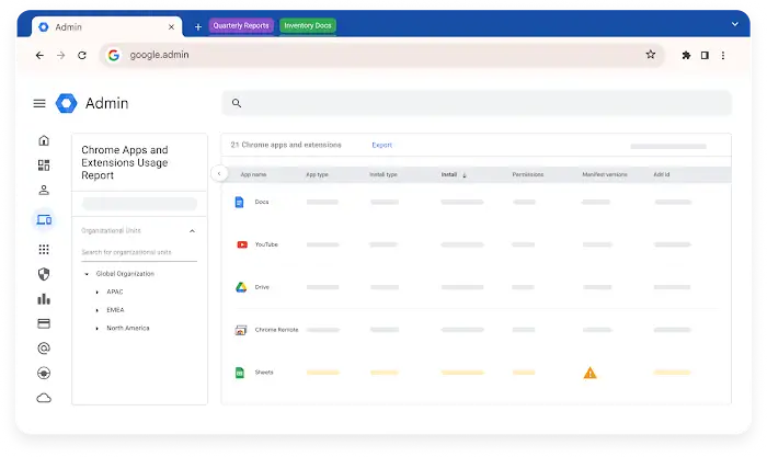 A screen of Google Enterprise Core admin.