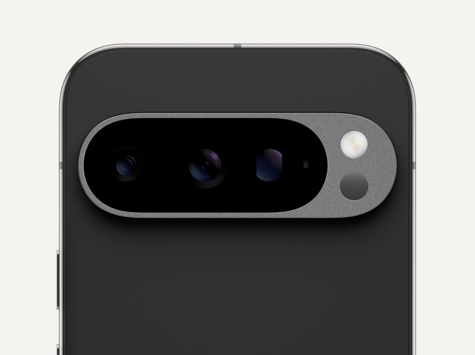 The top of Pixel 9 Pro in Obsidian color.