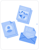 Icon: three stacks of documents