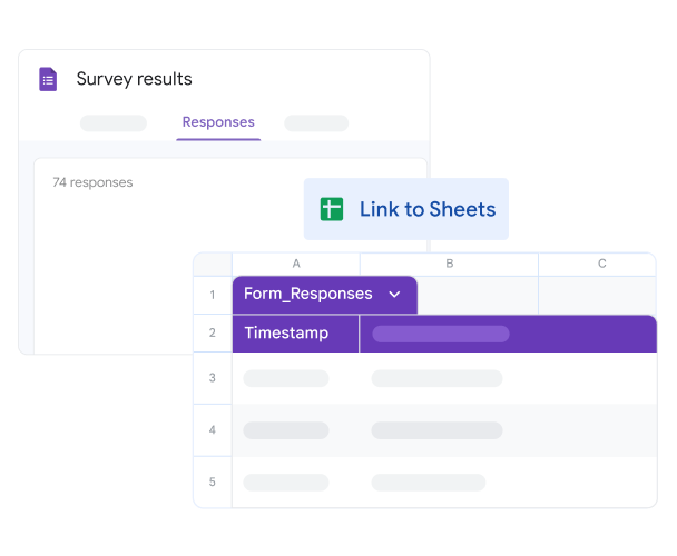 UI of a survey exported to Sheets