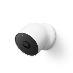 A white Nest cam against a white background.