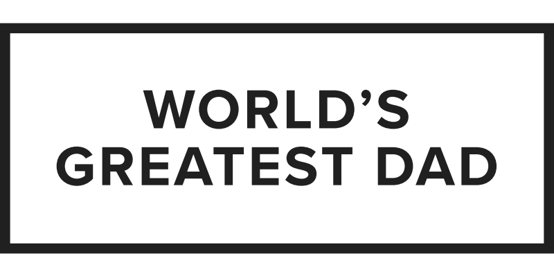 WorldsGreatest.dad logo in black and white.