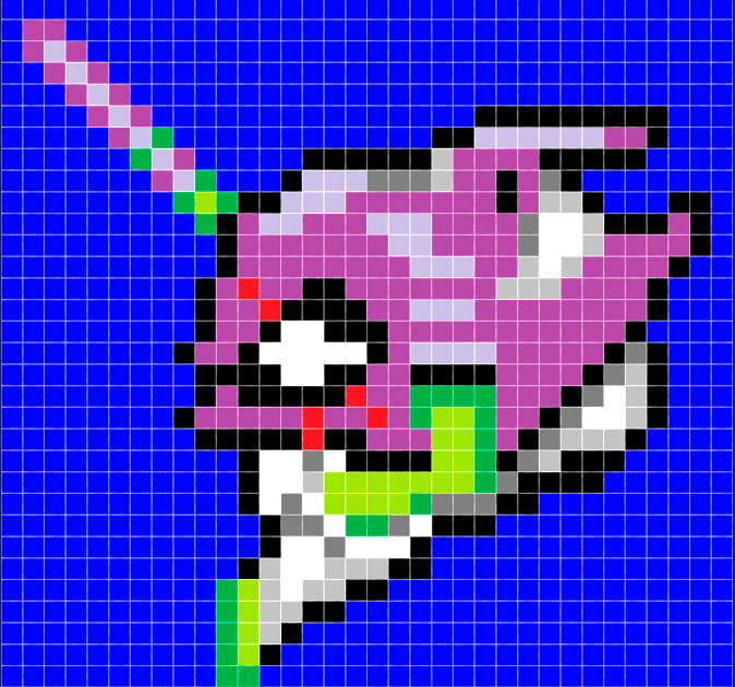 Pixel Art 32X32 Grid - lavidadefinch-comadreja