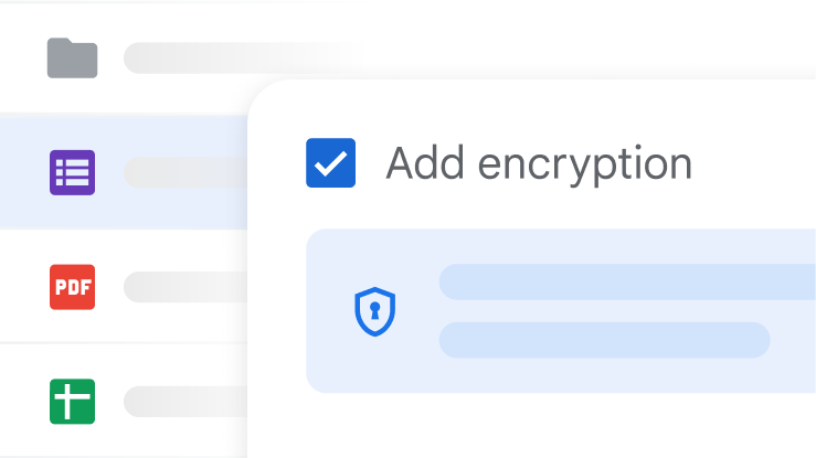 UI of various app icons with encryption options