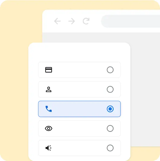 Interface do fluxo de inscrição mostrando uma lista de metas da campanha principais e como selecionar uma.