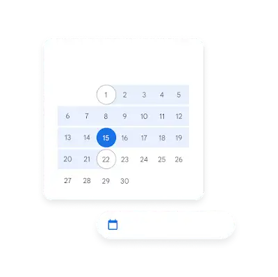 IU d’un calendari per a la comparació del rendiment.