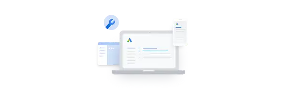 Ilustración que muestra una interfaz de herramientas para computadoras de escritorio y dispositivos móviles con un panel de control