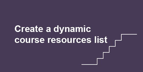 Create a dynamic course resources list