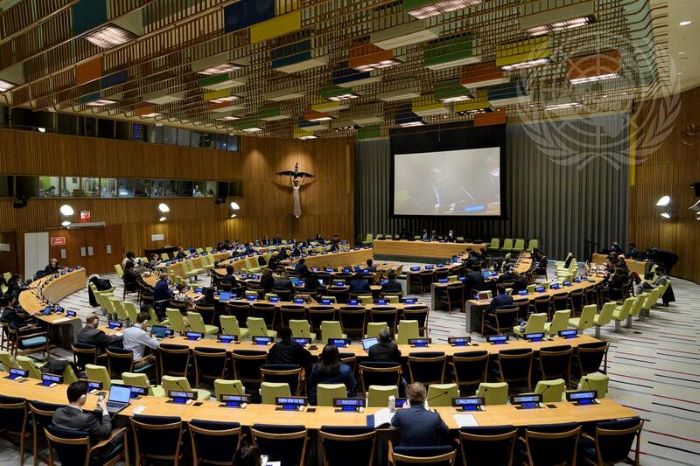 A wide view of the Trusteeship Council chamber.