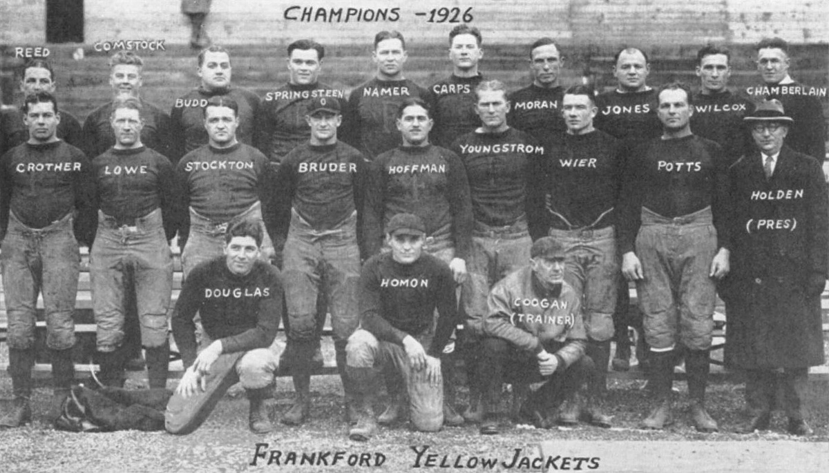 Team photo of the 1926 Frankford Yellowjackets 