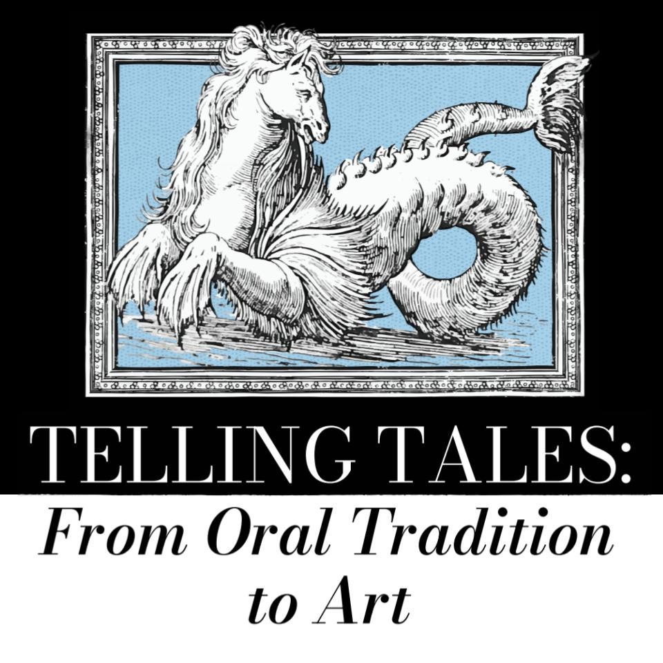 Telling Tales: From Oral Tradition to Art is on display in Parkway Central's Second Floor West Gallery until January 4, 2025.