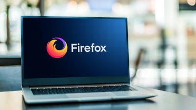 Firefox logo on a laptop