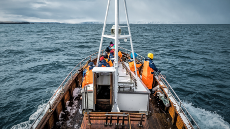 A large commercial fishing boat