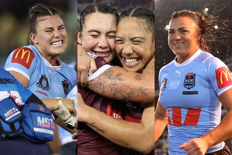 Composite image of Jess Sergis, Jessika Elliston, Shannon Mato and Millie Elliott in Women's State of Origin Game II.