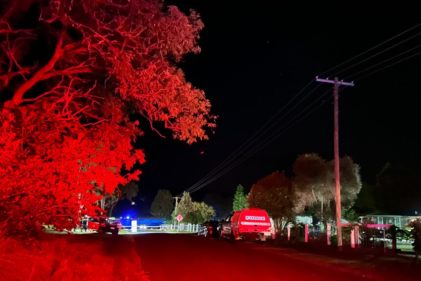 emergency services at night outside a rural property