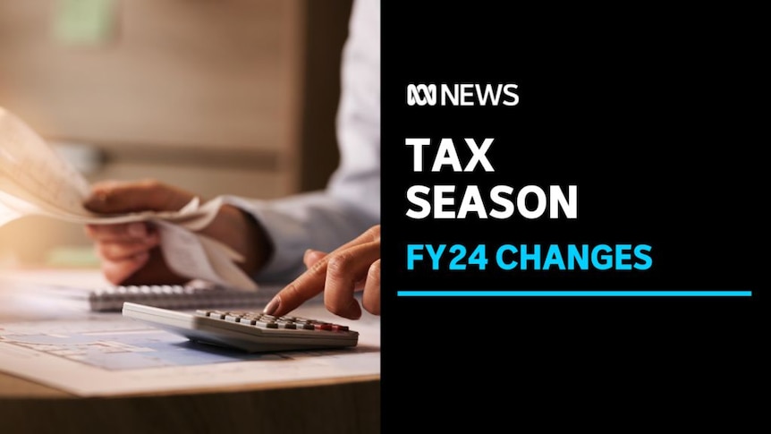 Tax Season, FY24 Changes: Close up of someone using a calculator and holding recipets in their other hand.