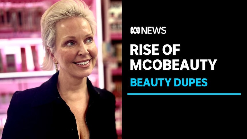 Rise of MCOBeauty, Beauty Dupes: A woman with short blonde hair in a cosmetic store.