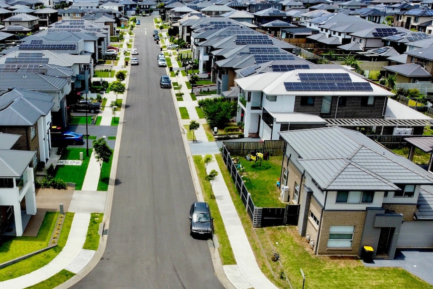 housing estate shot from a drone 