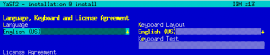 IBM Z Model in the text-mode installer