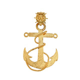 10223 - 1 3/8" Fouled Anchor with Ship's Wheel Bail - Lone Palm Jewelry