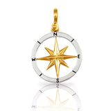 21064 - 1 1/16" Mixed Metal Compass Rose Pendant