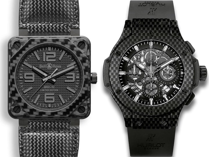 Hublot+Big+Bang+All+Carbon+%2F+Bell+%26+Ross+Carbon+Fiber+Phantom+%2F+Skywatch+Chronograph