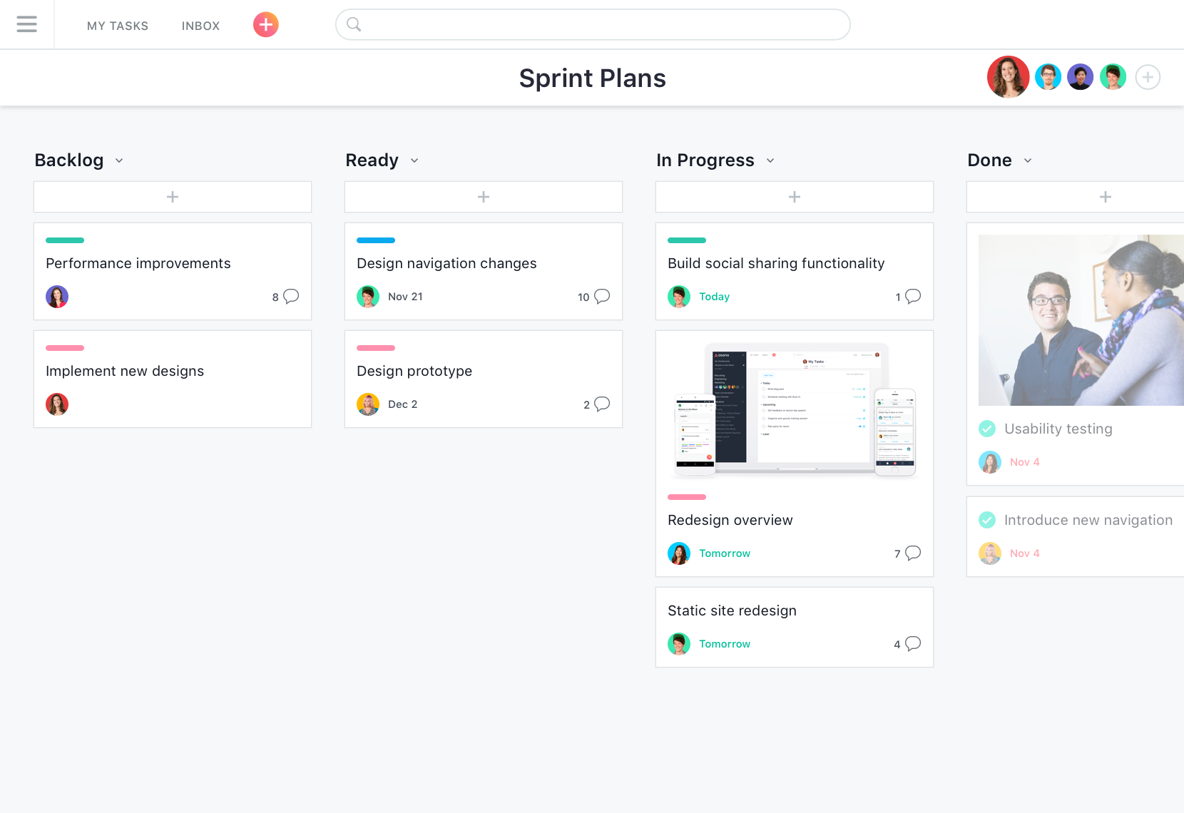 Planificación de sprints con el software de gestión ágil de Asana