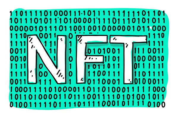 The letters N, F, and T are on top of a block of ones and zeroes.