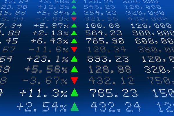 Electronic board with stock prices.