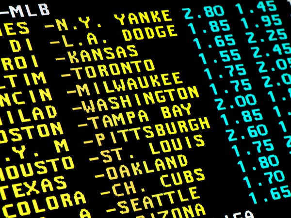 A sports betting board.