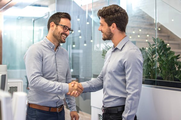 Two men shaking hands