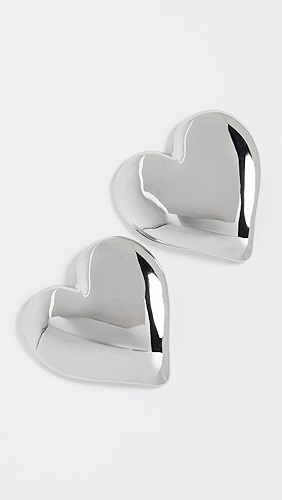 By Adina Eden Puffy Chunky Heart Stud Earrings.