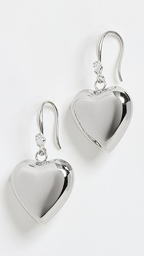 By Adina Eden Solid Puffy Heart Huggie Earrings.