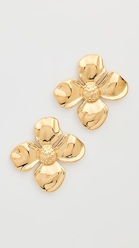 By Adina Eden Four Leaf Flower Stud Earrings.