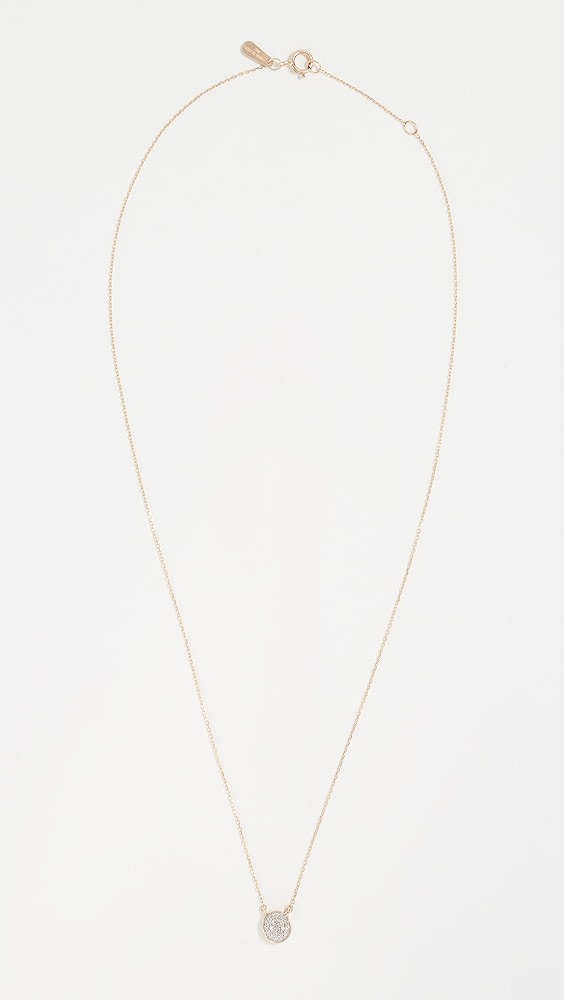Adina Reyter 14k Gold Solid Pave Disc Necklace