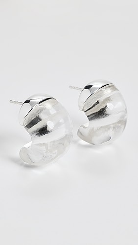 Annika Inez Large Crystal Quartz Hoops.