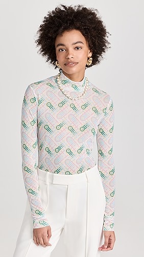 Casablanca Printed Mesh Top.