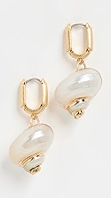 Clare V. Shell Le Link Huggie Earrings.