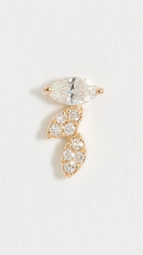 EF Collection 14k Single Triple Marquise Stud Earring.