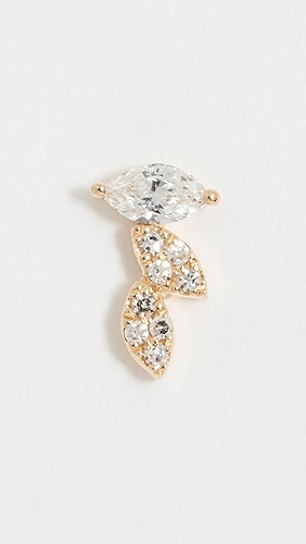 EF Collection 14k Single Triple Marquise Stud Earring.