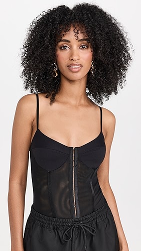 Free People Night Rhythm Corset Thong Bodysuit.