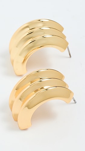 Kenneth Jay Lane Dome Ribbed Earrings.