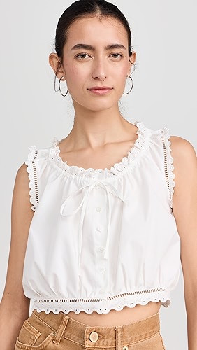 LE JEAN Eyelet Cami Top.