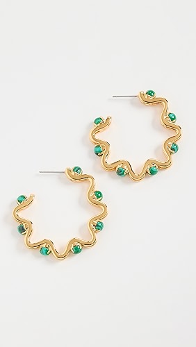 Lele Sadoughi Caterpillar Hoop Earrings.