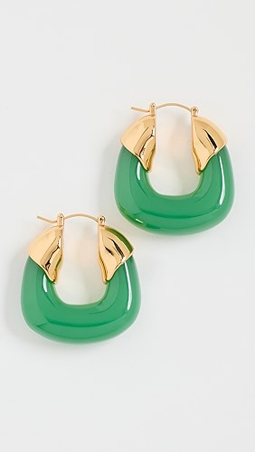 Lizzie Fortunato Organic Hoops In Sage.