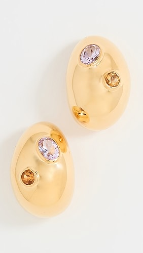 Lizzie Fortunato Mini Arp Earrings In Studded Gold.