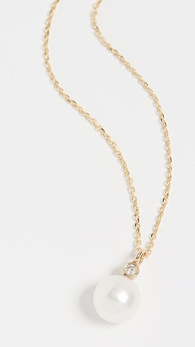 Mateo 14K   Pearl and Diamond Dot Necklace.