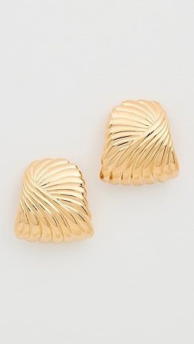 Missoma Wavy Ridge Ripple Oversized Stud Earrings.