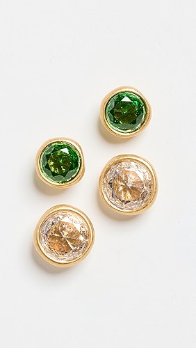 Roxanne Assoulin Bezel Round Stud Earring Set of 4.